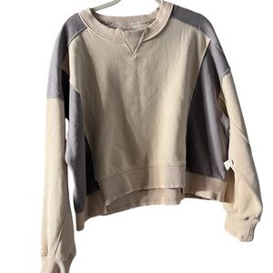 NWT Free People Intercept Color Blocked Crew Neck Pullover Medium